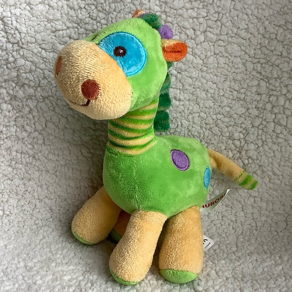 AURORA World Plush Dinosaur Multi Coloured Embroidered Eyes Stuffed Animal Toy